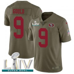 San Francisco 49ers #9 Robbie Gould Olive Super Bowl LIV 2020 Men's Stitched NFL Limited 2017 Salute To Service Jersey