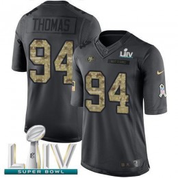 San Francisco 49ers #94 Solomon Thomas Black Super Bowl LIV 2020 Men's Stitched NFL Limited 2016 Salute to Service Jersey