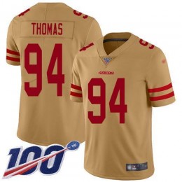 San Francisco 49ers #94 Solomon Thomas Gold Men's Stitched NFL Limited Inverted Legend 100th Season Jersey