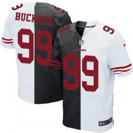 San Francisco 49ers #99 DeForest Buckner Black/White Men's Stitched NFL Elite Split Jersey