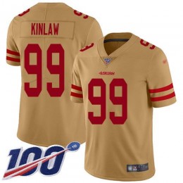 San Francisco 49ers #99 Javon Kinlaw Gold Men's Stitched NFL Limited Inverted Legend 100th Season Jersey