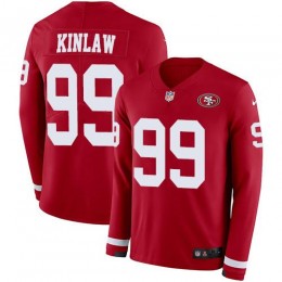 San Francisco 49ers #99 Javon Kinlaw Red Team Color Men's Stitched NFL Limited Therma Long Sleeve Jersey