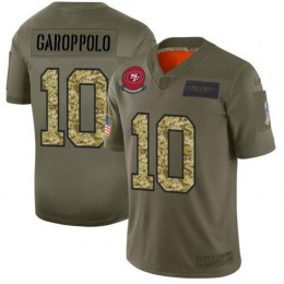 San Francisco 49ers #10 Jimmy Garoppolo Men's 2019 Olive Camo Salute To Service Limited NFL Jersey