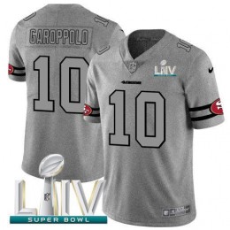 San Francisco 49ers #10 Jimmy Garoppolo Men's Gray Super Bowl LIV 2020 Gridiron II Vapor Untouchable Limited NFL Jersey