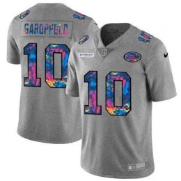 San Francisco 49ers #10 Jimmy Garoppolo Men's Multi-Color 2020 NFL Crucial Catch NFL Jersey Greyheather