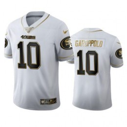 San Francisco 49ers #10 Jimmy Garoppolo Men's White Golden Edition Vapor Limited NFL 100 Jersey