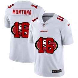 San Francisco 49ers #16 Joe Montana White Men's Team Logo Dual Overlap Limited NFL Jersey