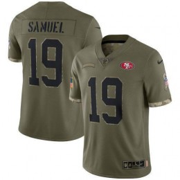 San Francisco 49ers #19 Deebo Samuel Men's 2022 Salute To Service Limited Jersey – Olive