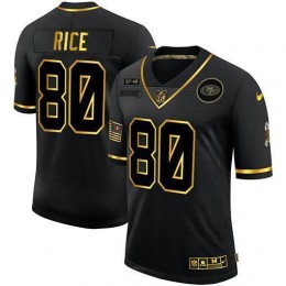 San Francisco 49ers #80 Jerry Rice Men's 2020 Salute To Service Golden Limited NFL Jersey Black
