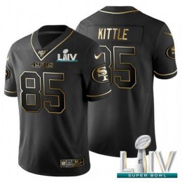 San Francisco 49ers #85 George Kittle Men's Black Golden Super Bowl LIV 2020 Limited NFL 100 Jersey