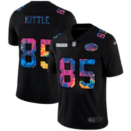 San Francisco 49ers #85 George Kittle Men's Multi-Color Black 2020 NFL Crucial Catch Vapor Untouchable Limited Jersey