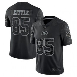 San Francisco 49ers #85 George Kittle Black Men's NFL Black Reflective Limited Jersey
