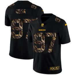 San Francisco 49ers #97 Nick Bosa Men's Black Flocked Lightning Vapor Limited NFL Jersey