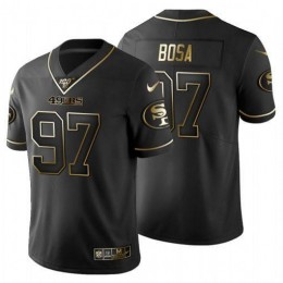 San Francisco 49ers #97 Nick Bosa Men's Black Golden Limited NFL 100 Jersey