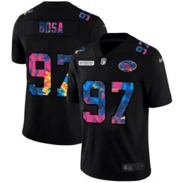 San Francisco 49ers #97 Nick Bosa Men's Multi-Color Black 2020 NFL Crucial Catch Vapor Untouchable Limited Jersey