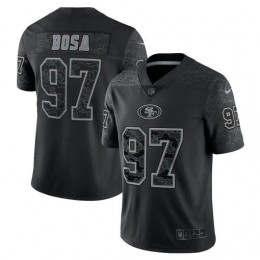 San Francisco 49ers #97 Nick Bosa Black Men's NFL Black Reflective Limited Jersey