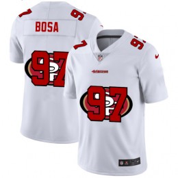 San Francisco 49ers #97 Nick Bosa White Men's Team Logo Dual Overlap Limited NFL Jersey