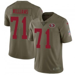 San Francisco San Francisco 49ers #71 Trent Williams Olive Men's Stitched NFL Limited 2017 Salute to Service Jersey