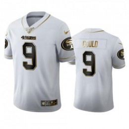 San Francisco San Francisco 49ers #9 Robbie Gould Men's White Golden Edition Vapor Limited NFL 100 Jersey