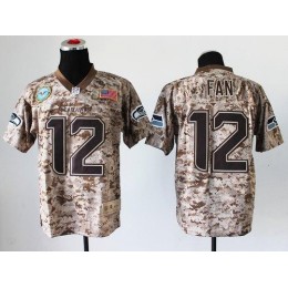 Seahawks #12 Fan Camo Men's Stitched NFL New Elite USMC Jersey