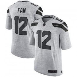 Seahawks #12 Fan Gray Men's Stitched NFL Limited Gridiron Gray II Jersey