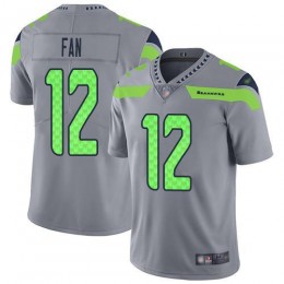 Seahawks #12 Fan Gray Men's Stitched NFL Limited Inverted Legend Jersey