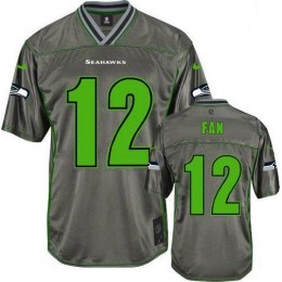 Seahawks #12 Fan Grey Men's Stitched NFL Elite Vapor Jersey