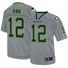 Seahawks #12 Fan Lights Out Grey Men's Stitched NFL Elite Jersey