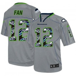 Seahawks #12 Fan New Lights Out Grey Men's Stitched NFL Elite Jersey