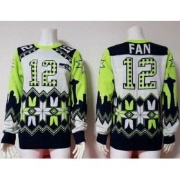 Seahawks #12 Fan White Men's Ugly Sweater