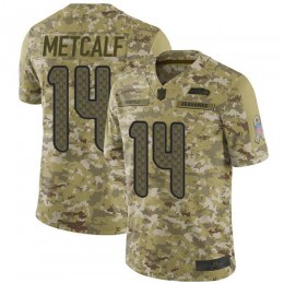 Seahawks #14 D.K. Metcalf Camo Men's Stitched NFL Limited 2018 Salute To Service Jersey