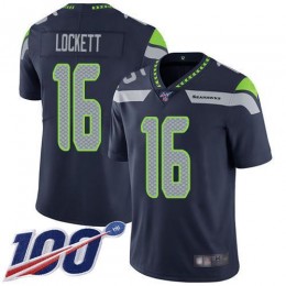 Seahawks #16 Tyler Lockett Steel Blue Team Color Men's Stitched NFL 100th Season Vapor Limited Jersey