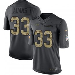 Seahawks #33 Jamal Adams Black Men's Stitched NFL Limited 2016 Salute To Service Jersey