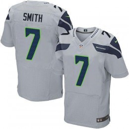 Seahawks #7 Geno Smith Gray Men's Stitched NFL Elite Jersey