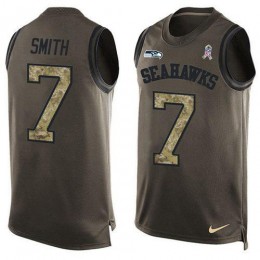 Seahawks #7 Geno Smith Green Men's Stitched NFL Limited Salute To Service Tank Top Jersey