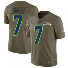 Seahawks #7 Geno Smith Olive Men's Stitched NFL Limited 2017 Salute To Service Jersey