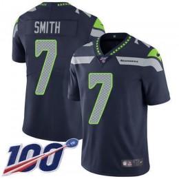 Seahawks #7 Geno Smith Steel Blue Team Color Men's Stitched NFL 100th Season Vapor Untouchable Limited Jersey