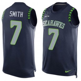 Seahawks #7 Geno Smith Steel Blue Team Color Men's Stitched NFL Limited Tank Top Jersey