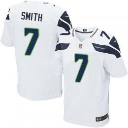 Seahawks #7 Geno Smith White Men's Stitched NFL Elite Jersey