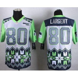 Seahawks #80 Steve Largent Grey Men's Stitched NFL Elite Noble Fashion Jersey