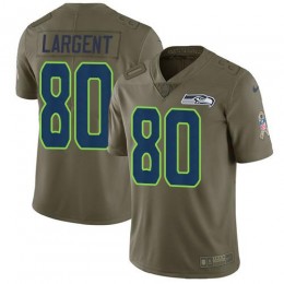 Seahawks #80 Steve Largent Olive Men's Stitched NFL Limited 2017 Salute To Service Jersey