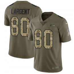 Seahawks #80 Steve Largent Olive/Camo Men's Stitched NFL Limited 2017 Salute To Service Jersey