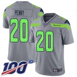 Seattle Seahawks #20 Rashaad Penny Gray Men's Stitched NFL Limited Inverted Legend 100th Season Jersey