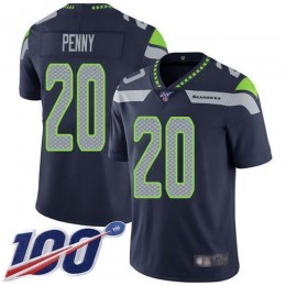 Seattle Seahawks #20 Rashaad Penny Steel Blue Team Color Men's Stitched NFL 100th Season Vapor Limited Jersey