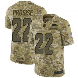 Seattle Seahawks #22 C. J. Prosise Camo Men's Stitched NFL Limited 2018 Salute To Service Jersey