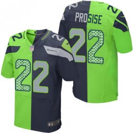 Seattle Seahawks #22 C. J. Prosise Steel Blue/Green Men's Stitched NFL Elite Split Jersey