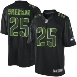 Seattle Seahawks #25 Richard Sherman Black Men's Stitched NFL Impact Limited Jersey
