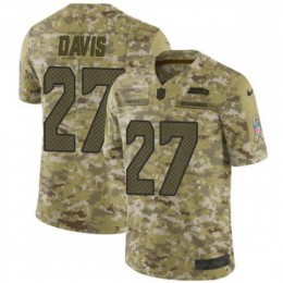 Seattle Seahawks #27 Mike Davis Camo Men's Stitched NFL Limited 2018 Salute To Service Jersey