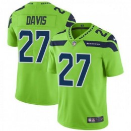 Seattle Seahawks #27 Mike Davis Green Men's Stitched NFL Limited Rush Jersey