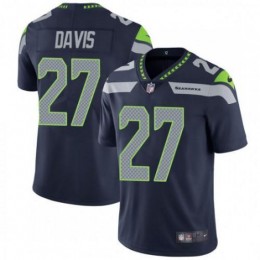 Seattle Seahawks #27 Mike Davis Steel Blue Team Color Men's Stitched NFL Vapor Untouchable Limited Jersey